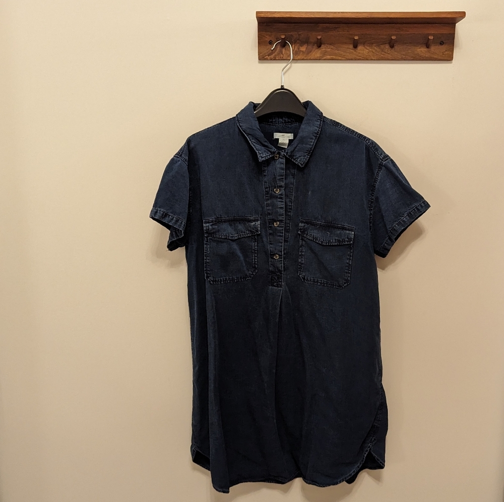 [H&M] Navy Blue Lightweight Dark Wash Jean Dress